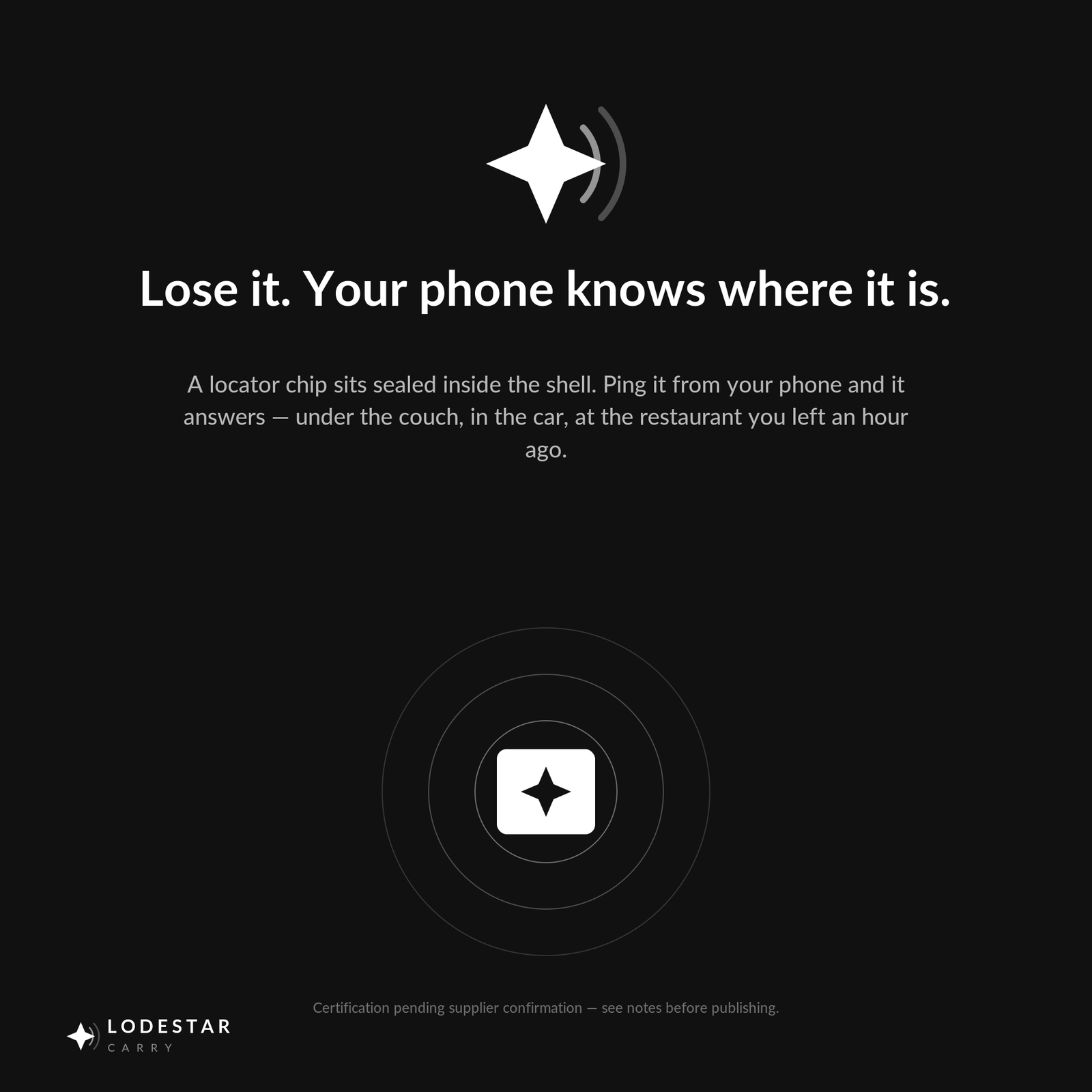 LODESTAR Tracker Wallet — Magnetic Card Holder & Phone Stand